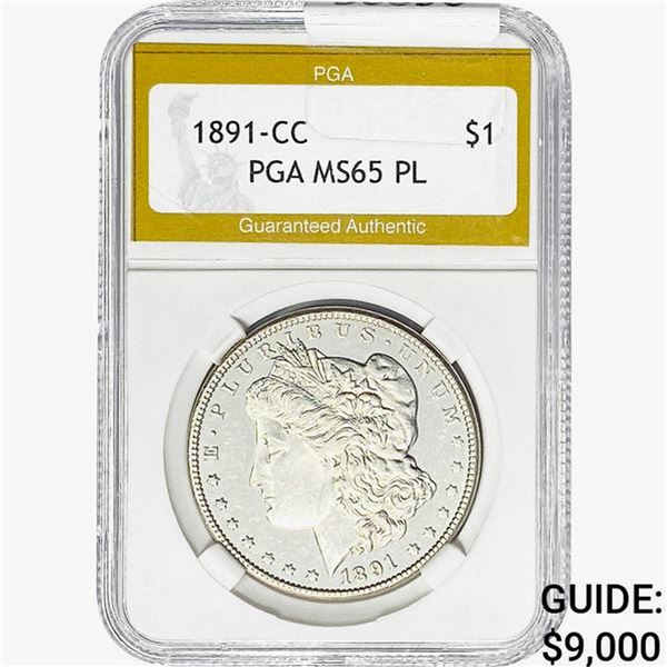 1891-CC Morgan Silver Dollar PGA MS65 PL