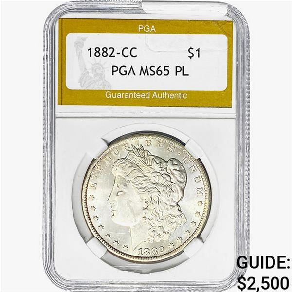 1882-CC Morgan Silver Dollar PGA MS65 PL