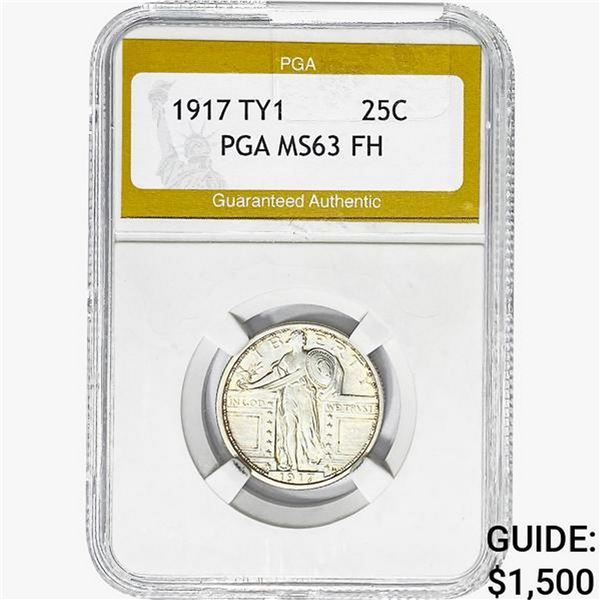 1917 Standing Liberty Quarter PGA MS63 FH, TY 1