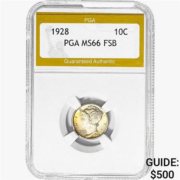 1928 Mercury Silver Dime PGA MS66 FSB