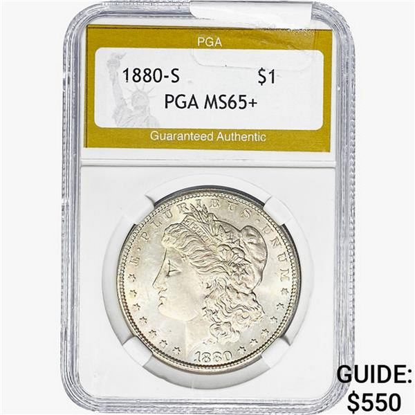 1880-S Morgan Silver Dollar PGA MS65+