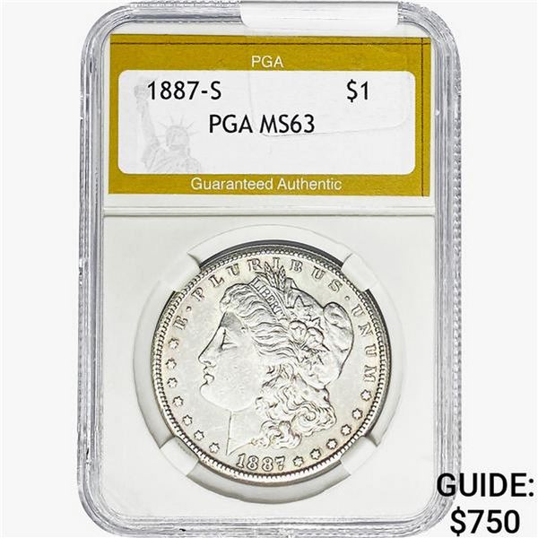 1887-S Morgan Silver Dollar PGA MS63