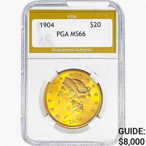 1904 $20 Gold Double Eagle PGA MS66