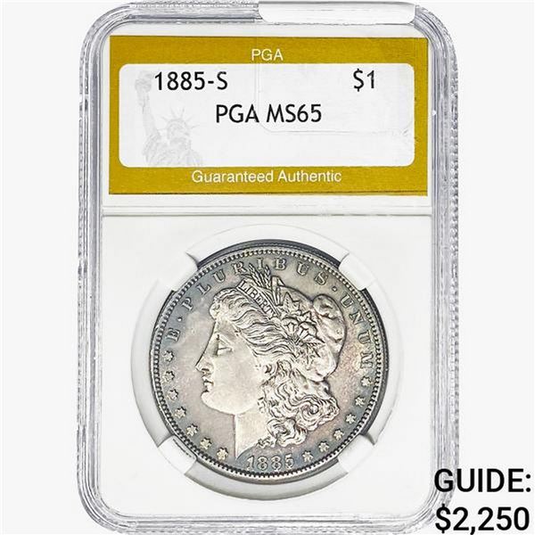1885-S Morgan Silver Dollar PGA MS65
