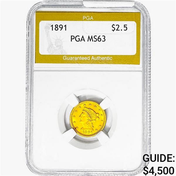 1891 $2.50 Gold Quarter Eagle PGA MS63