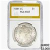 Image 1 : 1881-CC Morgan Silver Dollar PGA MS65