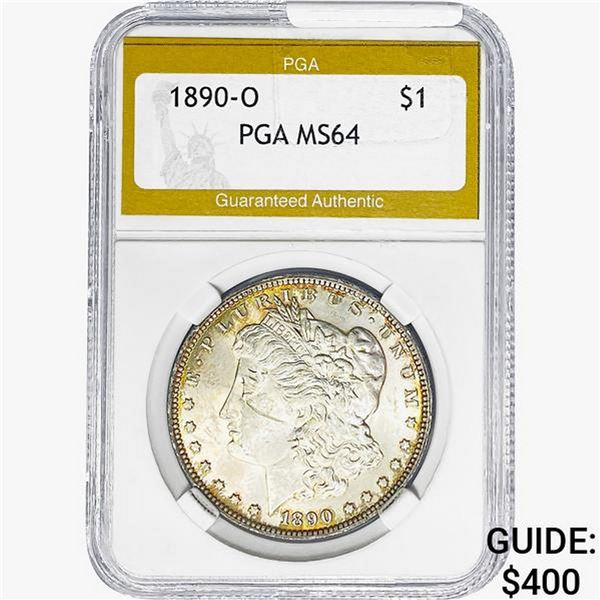 1890-O Morgan Silver Dollar PGA MS64