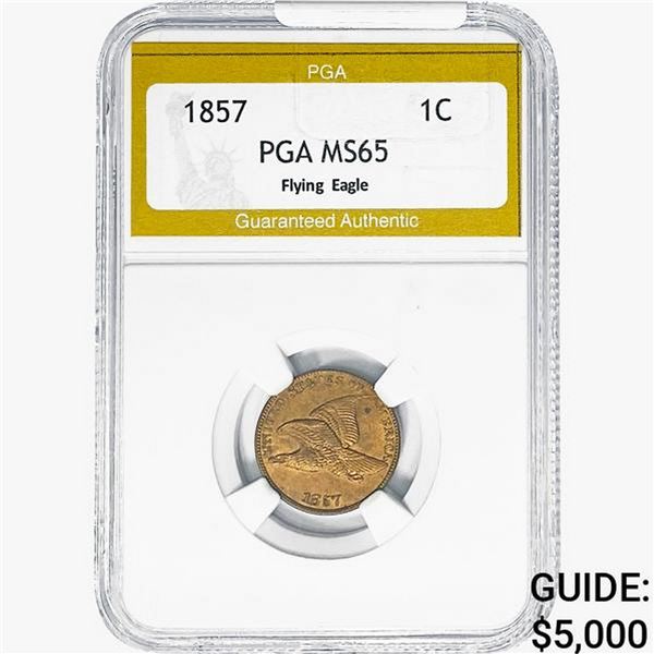 1857 Flying Eagle Cent PGA MS65