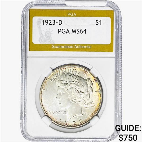 1923-D Silver Peace Dollar PGA MS64