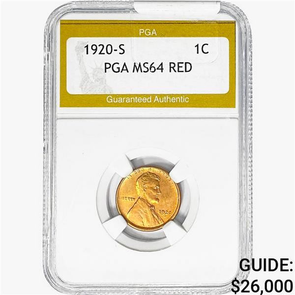 1920-S Wheat Cent PGA MS65 RED
