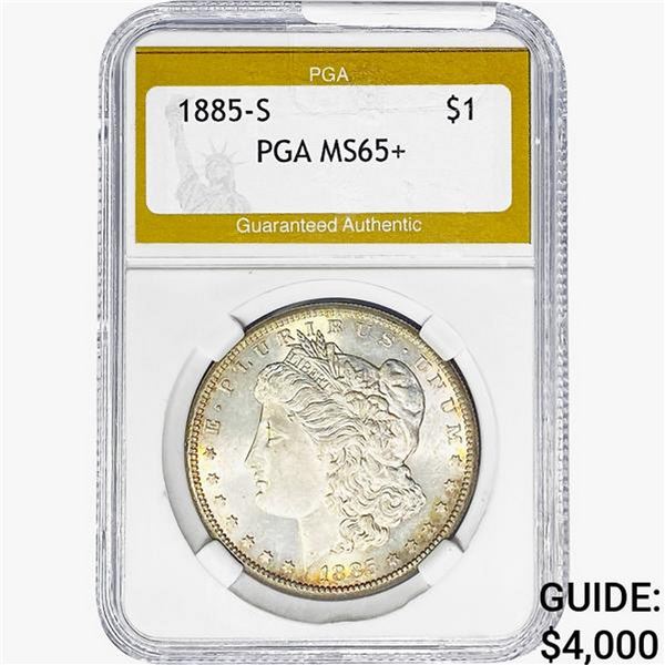 1885-S Morgan Silver Dollar PGA MS65+