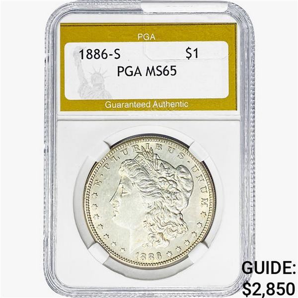 1886-S Morgan Silver Dollar PGA MS65