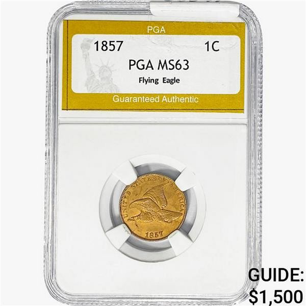 1857 Flying Eagle Cent PGA MS63