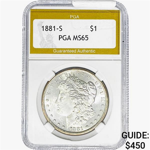 1881-S Morgan Silver Dollar PGA MS65