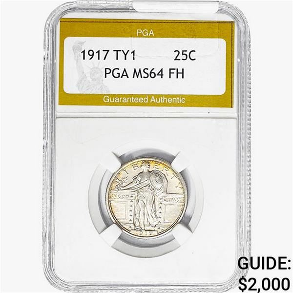 1917 Standing Liberty Quarter PGA MS64 FH, TY 1