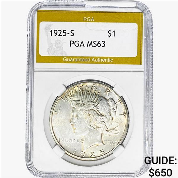 1925-S Silver Peace Dollar PGA MS63