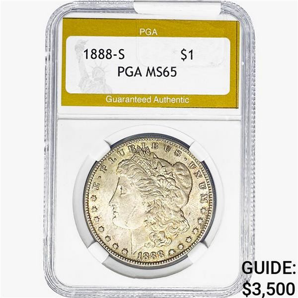 1888-S Morgan Silver Dollar PGA MS65