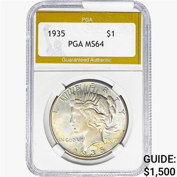 1935 Silver Peace Dollar PGA MS64