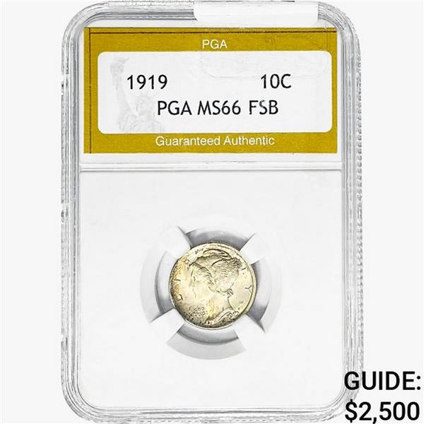 1919 Mercury Silver Dime PGA MS66 FSB
