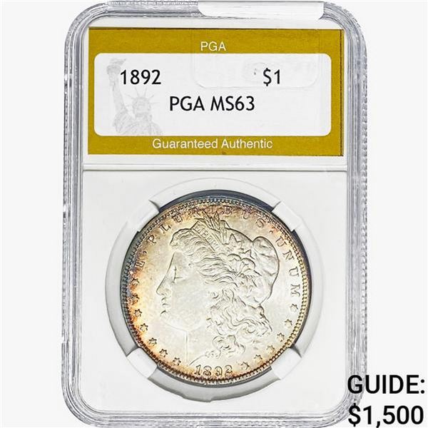 1892 Morgan Silver Dollar PGA MS63
