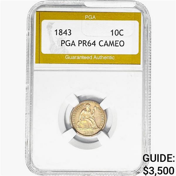 1873 Seated Liberty Dime PGA PR64 CAMEO