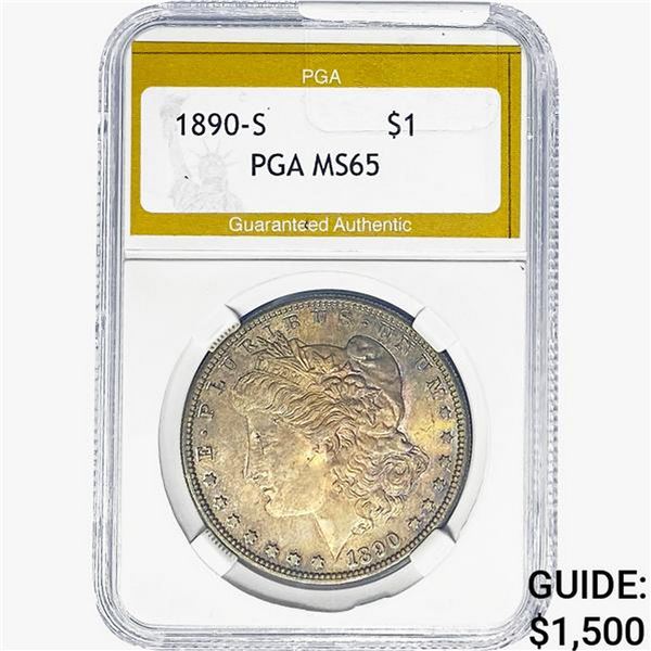 1890-S Morgan Silver Dollar PGA MS65