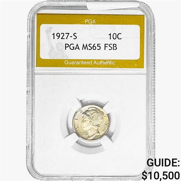 1927-S Mercury Silver Dime PGA MS65 FSB