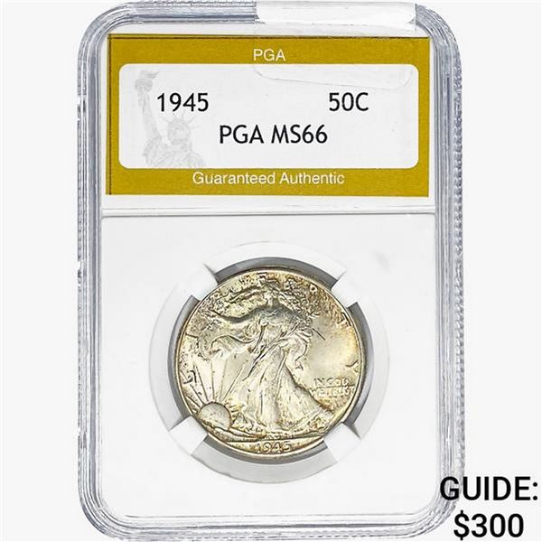 1945 Walking Liberty Half Dollar PGA MS66