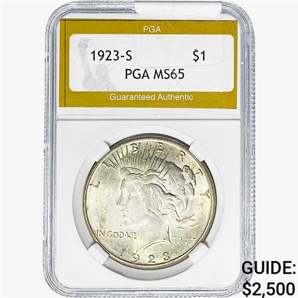 1923-S Silver Peace Dollar PGA MS65