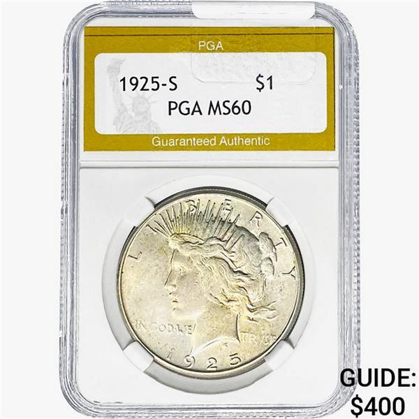 1925-S Silver Peace Dollar PGA MS60