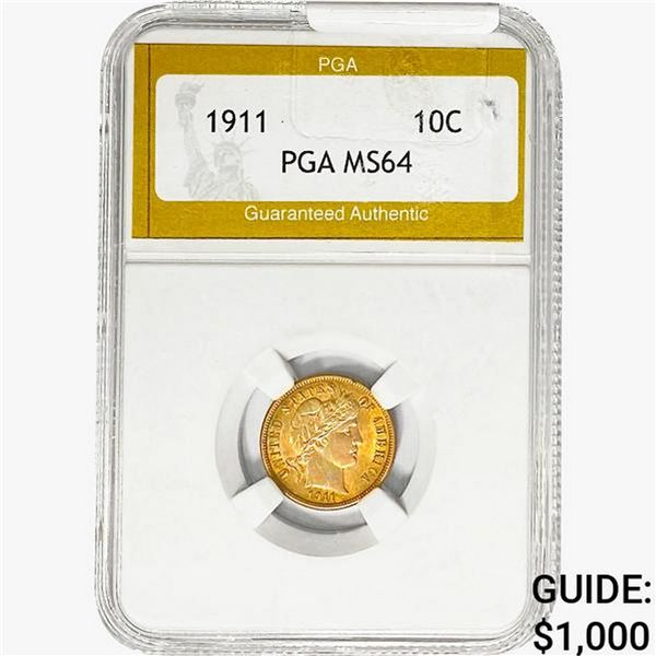 1911 Barber Dime PGA MS64