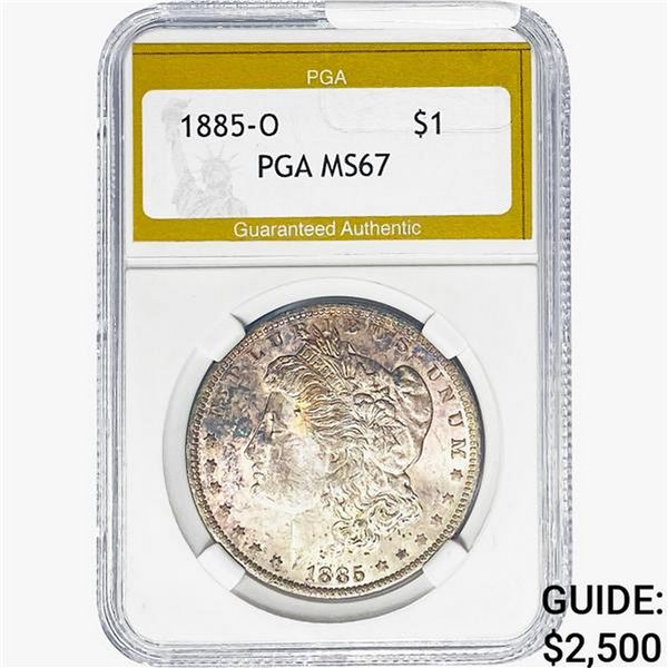 1885-O Morgan Silver Dollar PGA MS67