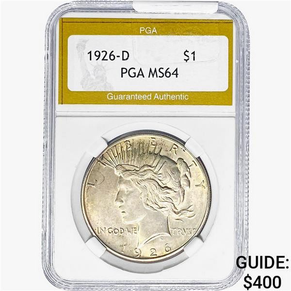 1926-D Silver Peace Dollar PGA MS64