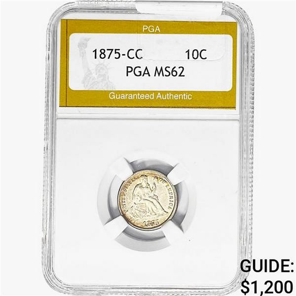 1875-CC Seated Liberty Dime PGA MS62