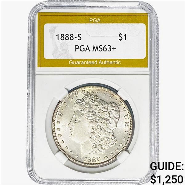 1888-S Morgan Silver Dollar PGA MS63+