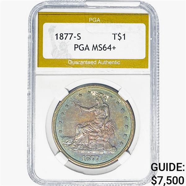 1877-S Silver Trade Dollar PGA MS64+