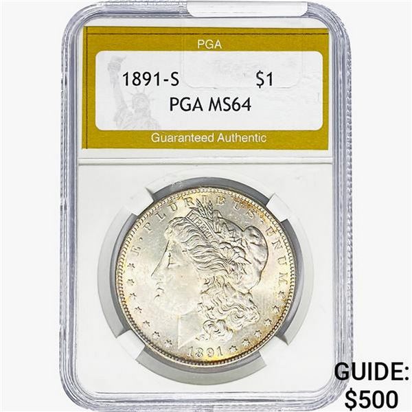 1891-S Morgan Silver Dollar PGA MS64
