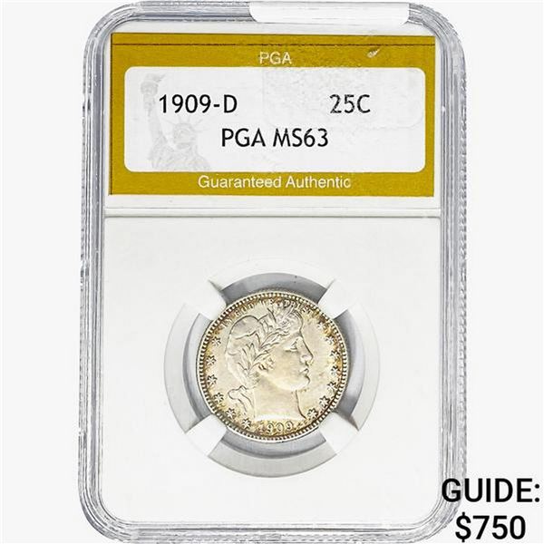 1909-D Barber Quarter PGA MS63