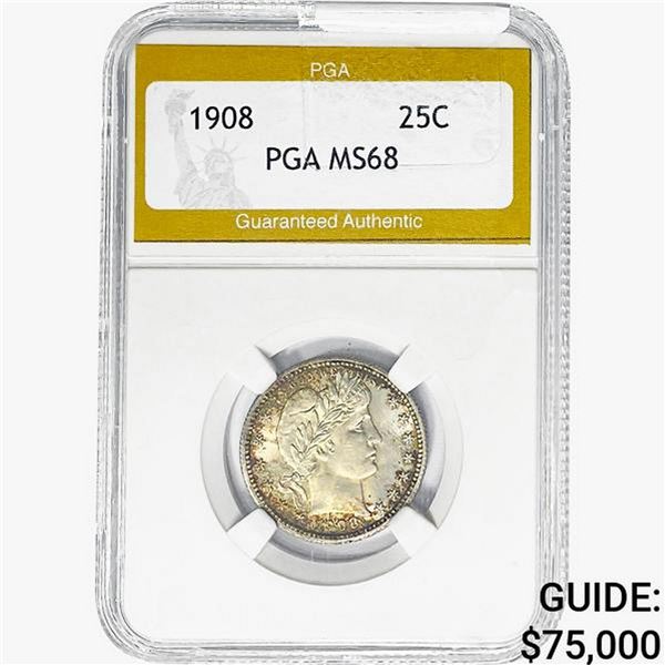 1908 Barber Quarter PGA MS68