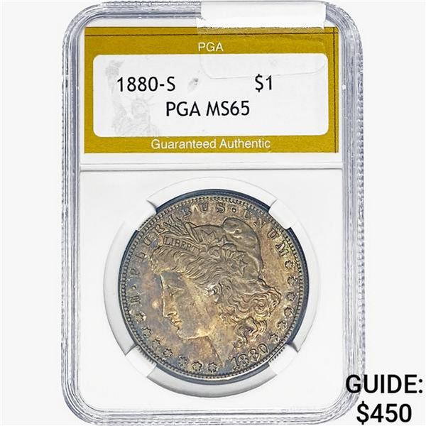 1880-S Morgan Silver Dollar PGA MS65