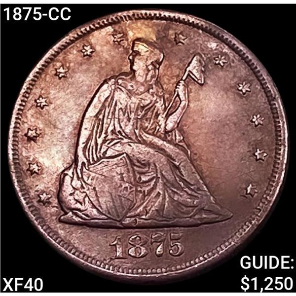 1875-CC Twenty Cent Piece NEARLY UNCIRCULATED