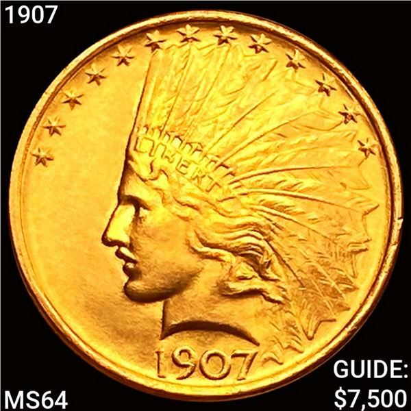 1907 $10 Gold Eagle CHOICE BU
