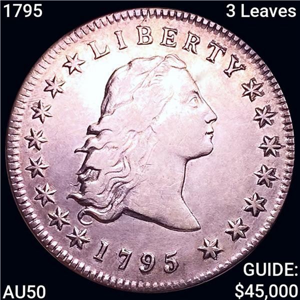 1795 3 Leaves Flowing Hair Dollar CLOSELY UNCIRCULATED