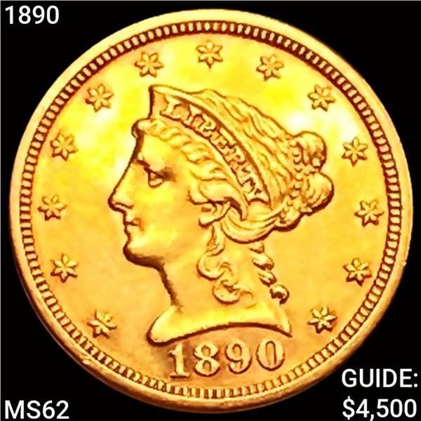 1890 $2.50 Gold Quarter Eagle UNCIRCULATED