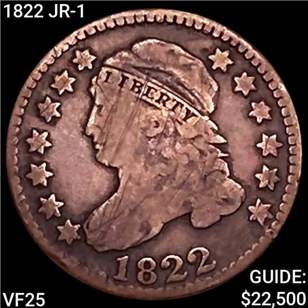 1822 JR-1 Capped Bust Dime LIGHTLY CIRCULATED