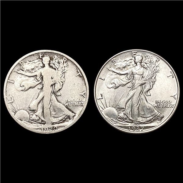 1920-1937 [2] Walking Liberty Half Dollar HIGH GRADE