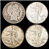 Image 1 : 1913-1946 US Silver Half Dollar Lot [4 Coins] HIGH GRADE