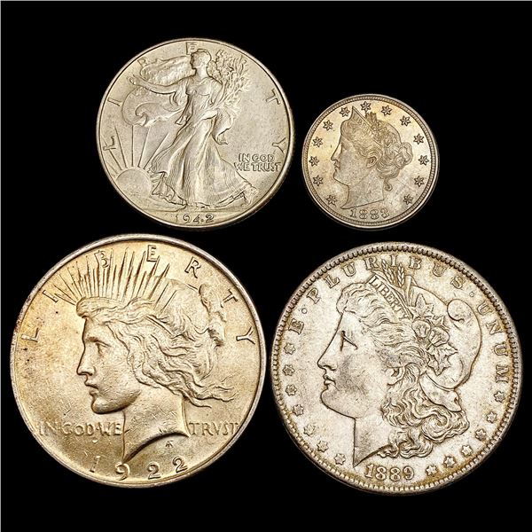 1883-1942 Varied US Coinage Lot [4 Coins] HIGH GRADE