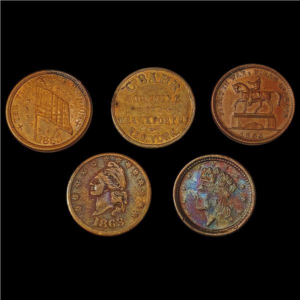 [5] 1863 U.S. Tokens HIGH GRADE