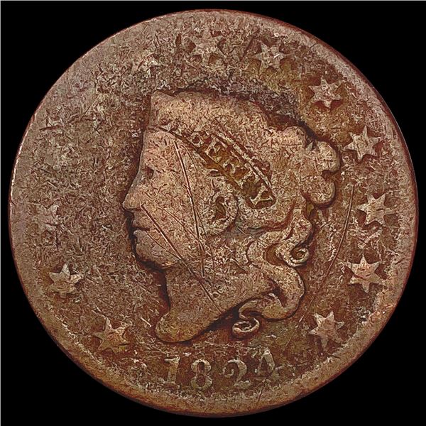 1824 Coronet Head Large Cent NICELY CIRCULATED